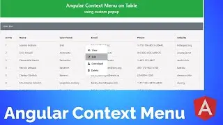 Custom Context menu In Angular | Create Context menu In Angular | Angular Tutorial