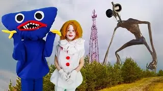 Siren Head scares Huggy Wuggy - Сиреноголовый испугал Хаги Ваги