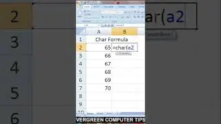 Char formula in  Excel Trick & Tips #short #ytshorts   #youtubeshorts   #youtubevideo  #viral