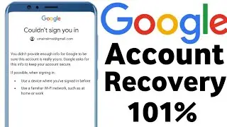 couldn't sign you in || email id recover kaise karna hai || google account recovery || Ehsan tech