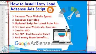 Install Lazy Load AdSense Ads Script | Load Ads after Page Loads | Increase Your Blog Speed Blogger