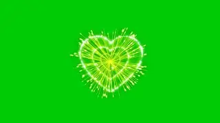 Animated Blast of Yellow heart in green screen background 4K