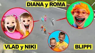 Mi dron captura DIANA y ROMA con novio BLIPPI también VLAD y NIKI.EXE en la VIDA REAL Compilacion