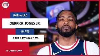 DERRICK JONES JR. 16 PTS 0 REB 0 AST 0 BLK 1 STL | vs POR 11 Oct 24-25 LAC Player Highlights