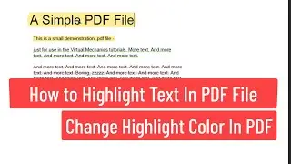 How to Highlight Text in PDF File | Change Highlight Color In PDF File