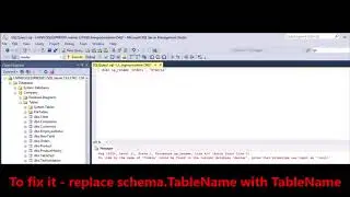 MSSQL -  Fix Error -  No item by the name of schema could be found in the current database