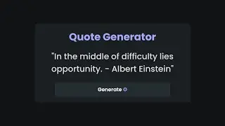 Build A Random Quote Generator | Html, CSS & JS