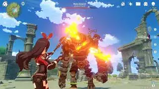 Genshin Impact │Defeating Ruin Guard with Lvl20 Amber