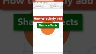 How To add SHAPE EFFECTS to OBJECTS in PowerPoint #shorts | PowerPoint Tutorial