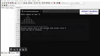 Creating Pyramid Patterns with Numbers in C | C Programming Tutorial