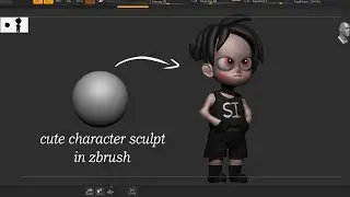 CUTE CHARACTER SCULPT IN ZBRUSH / ZBRUSH TIMELAPSE