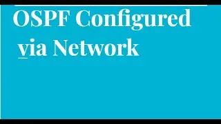 3.4 Configure and Verify Single Area OSPF  via Network