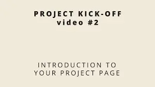 Intro To Your Project Page