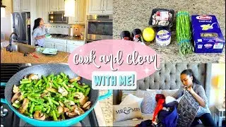 COOK AND CLEAN WITH ME 2018 | SPEED CLEANING MOTIVATION | HEALTHY DINNER IDEA