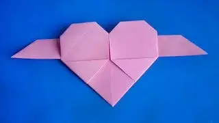 оригами сердце с крыльями, как сделать оригами сердце с крыльями // origami heart with wings