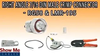 Right Angle 7/16 DIN Male Crimp Connector For RG58 & LMR-195 - Perfect For DIY Installs! 