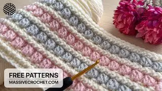 Very Easy & Unusual Crochet Pattern for Beginners! 👌 Crochet Stitch for Baby Blanket, Bag & Scarf