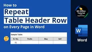 How to repeat table header row on every page in Word