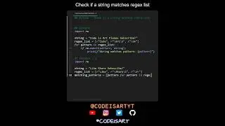 Check if a string matches regex list in Python | Python Examples | Python Coding Tutorial