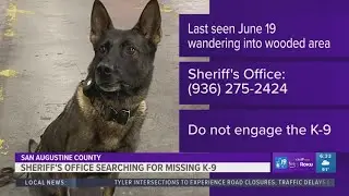 San Augustine County Sheriffs Office searching for missing K-9