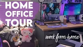 Home Office Tour 2024 | Work From Home | Purple Desk Setup