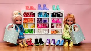 Shopping challenge ! Elsa & Anna toddlers - Barbie dolls and accessories