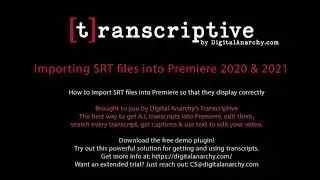 Importing SRT Files and Formatting the Subtitles in Premiere Pro 2020 & 2021