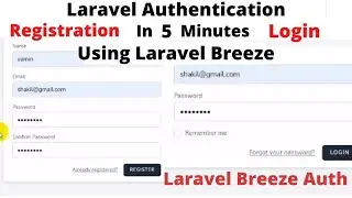 Laravel Authentication Using Laravel Breeze Step By Step |  Laravel 8.0 Authentication Tutorial