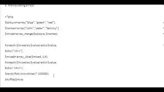 Part 40: Learning Programming (PHP Web Development) - Shuffling Array elements with Shuffle Function