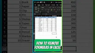 Remove formulas in Microsoft Excel - Excel Tips & Tricks  #shorts