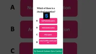Java Quiz 21 - Which of these is a checked exception? #java #quiz