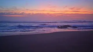 Post-Sunset Glow on the Beach PART II - White Noise ASMR, 4 hours at 4K