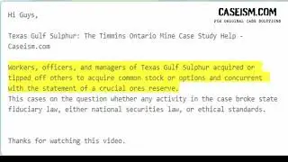 Texas Gulf Sulphur: The Timmins Ontario Mine Case Study Help - Caseism.com