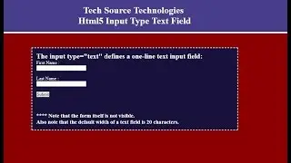 Html5 Input Type Text | How To Write One-line Text Input Field