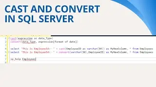 61 Cast and Convert in Sql Server