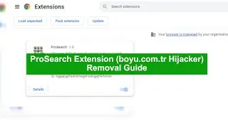 Remove ProSearch Extension from Google Chrome  + Resolve Boyu.com.tr Redirect Problem