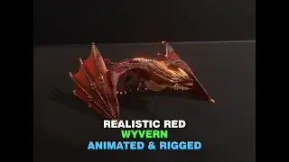 Realistic Red Wyvern Animated 3d Model