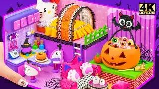 How To Make Hello Kitty Halloween House and Trick or Treat Candy 🎃 DIY Miniature Cardboard House