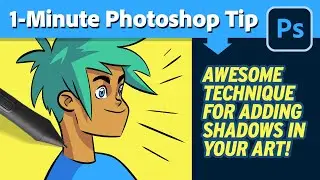 Quickly Add Perfect Shadows (Cell Shading) to Your Art in Photoshop! 1-minute Tip