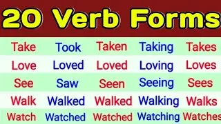 20 COMMON VERBS in English | Verb Forms in English V1 V2 V3 V4 V5 | Verb Forms in English V1 V2 V3