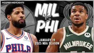 Milwaukee Bucks vs Philadelphia 76ers Full Game Highlights | Jan 19 | 2025 NBA Season