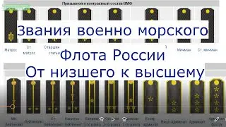 Морские звания и погоны на Военно-Морском Флоте армии России по возрастанию по порядку с фото