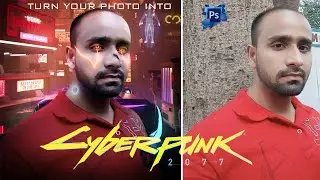 cyberpunk effect in photoshop | photoshop manipulation tutorial | 2077 effect in photoshop