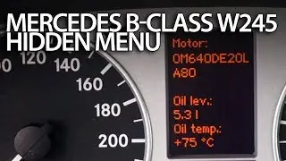 How to enter hidden service menu in Mercedes W245 B-Class (diagnostic mode)