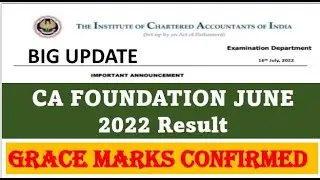CA FOUNDATION RESULT JUNE 2022 | CA foundation grace marks | CA foundation june 2022 result#caexams