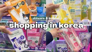 shopping in Korea vlog 🇰🇷 skincare & makeup haul at Oliveyoung 💖 sanrio edition 올영세일