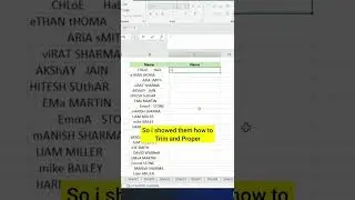 Proper and trim In Excel #Excel tips and tricks #tips #tricks