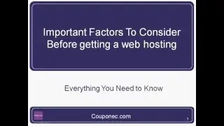 Important factors to consider before choosing a web hosting  Couponec