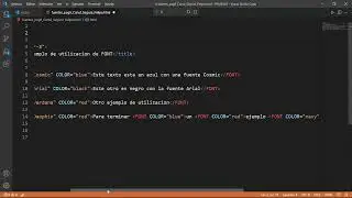 COLOR, TAMAÑO Y TIPO DE LETRA EN HTML | Como cambiar el tipo de letra en HTML | Visual Studio Code |
