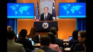 Secretary of State Antony Blinken speaks at State Dept. news conference